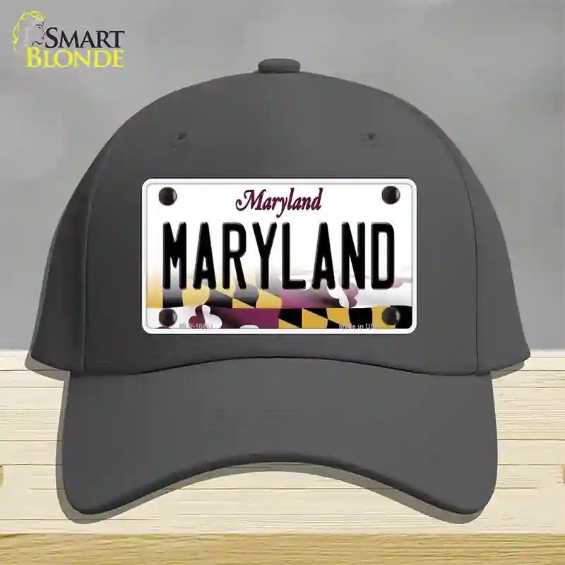 Maryland State MD Novelty License Plate Hat Cotton / Charcoal