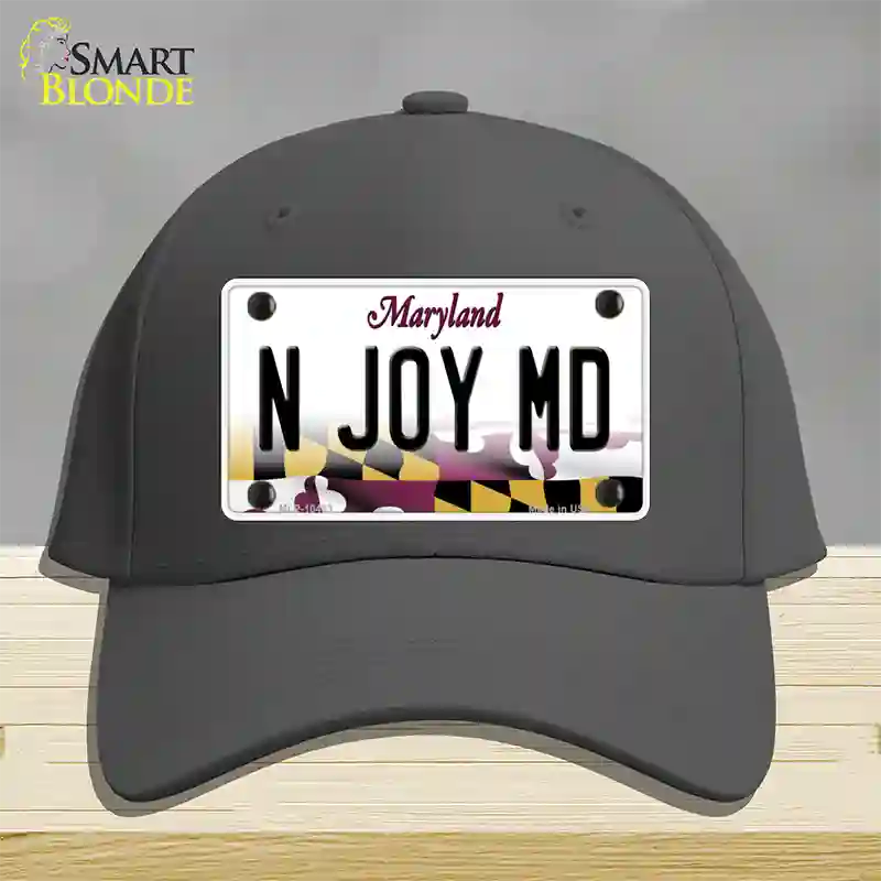 N Joy MD Maryland Novelty License Plate Hat Cotton / Charcoal