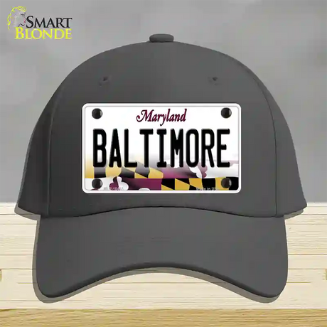 Baltimore Maryland Novelty License Plate Hat Cotton / Charcoal