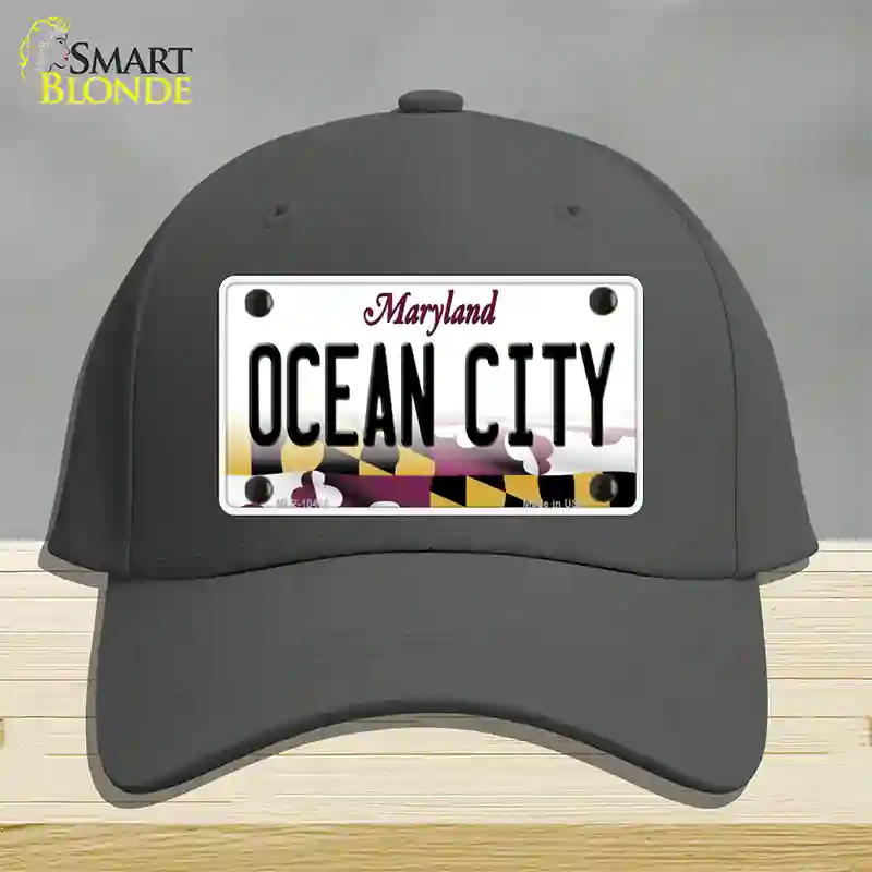 Ocean City Maryland Novelty License Plate Hat Cotton / Charcoal