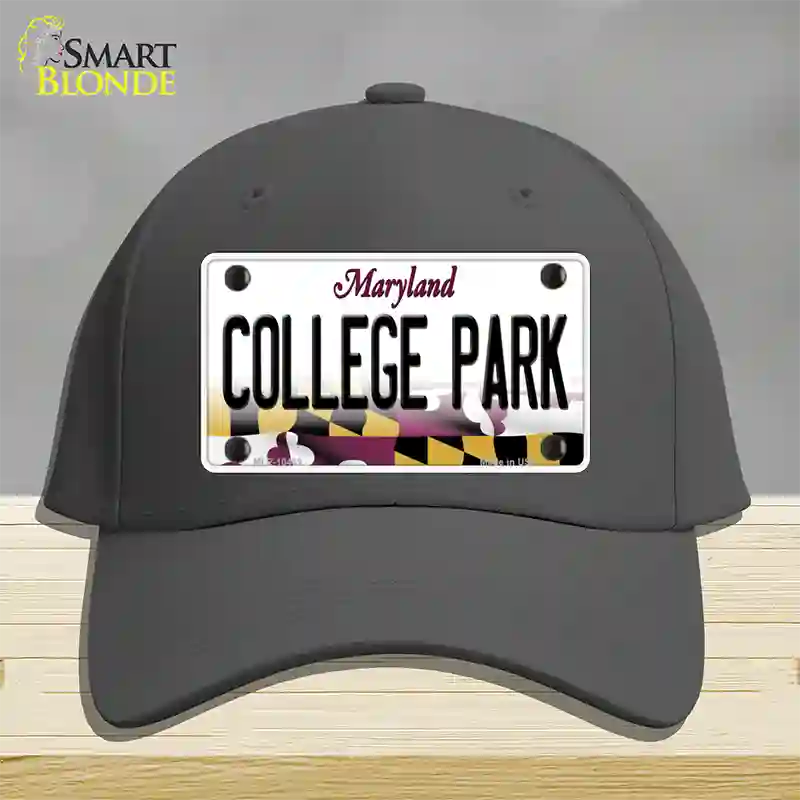 College Park Maryland Novelty License Plate Hat Cotton / Charcoal