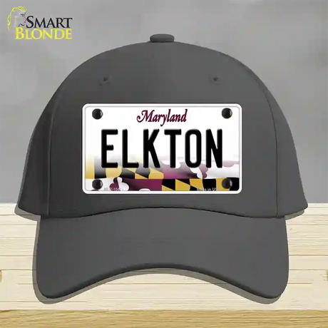 Elkton Maryland Novelty License Plate Hat Cotton / Charcoal