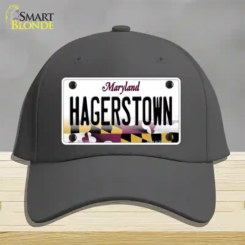 Hagerstown Maryland Novelty License Plate Hat Cotton / Charcoal