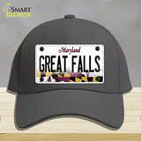 Great Falls Maryland Novelty License Plate Hat Cotton / Charcoal