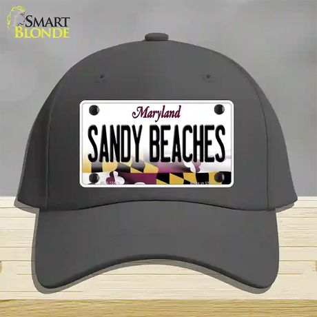 Sandy Beaches Maryland Novelty License Plate Hat Cotton / Charcoal