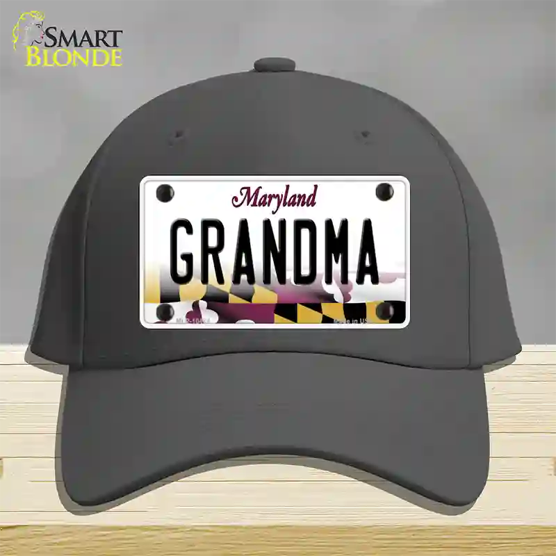 Grandma Maryland Novelty License Plate Hat Cotton / Charcoal