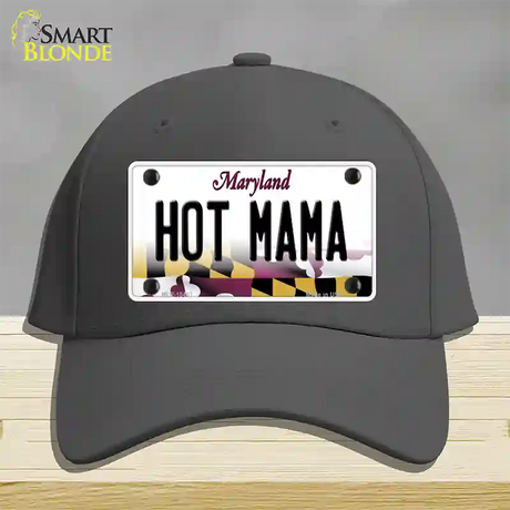 Hot Mama Maryland Novelty License Plate Hat Cotton / Charcoal