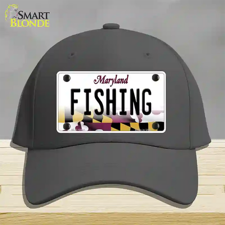 Fishing Maryland Novelty License Plate Hat Cotton / Charcoal