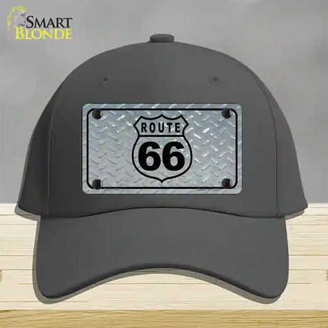 Route 66 Shield Diamond Novelty License Plate Hat Cotton / Charcoal