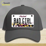 Bad Girl Maryland Novelty License Plate Hat Cotton / Charcoal