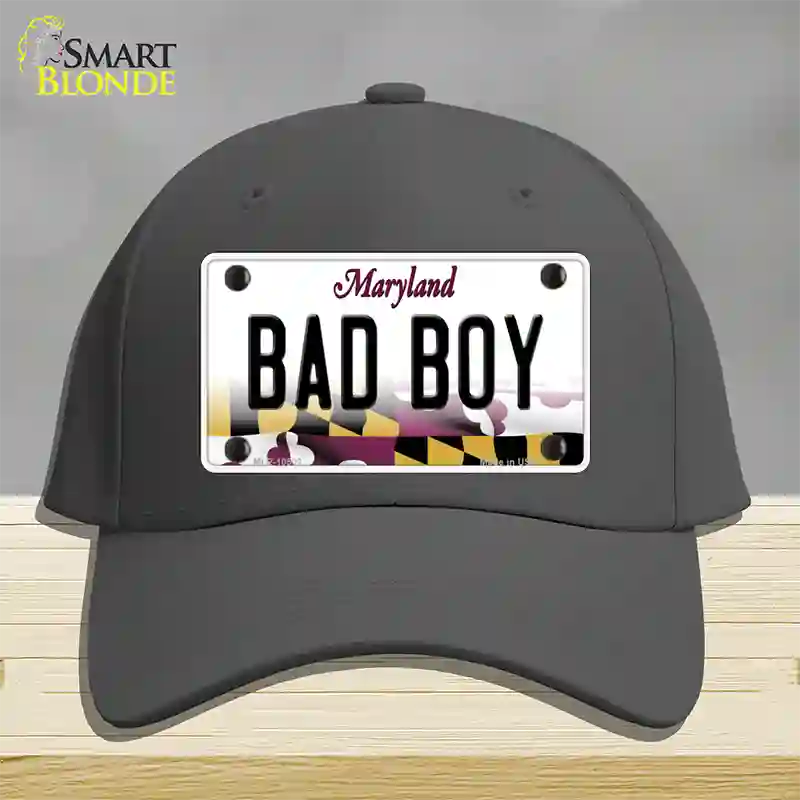 Bad Boy Maryland Novelty License Plate Hat Cotton / Charcoal