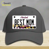 Best Mom Maryland Novelty License Plate Hat Cotton / Charcoal