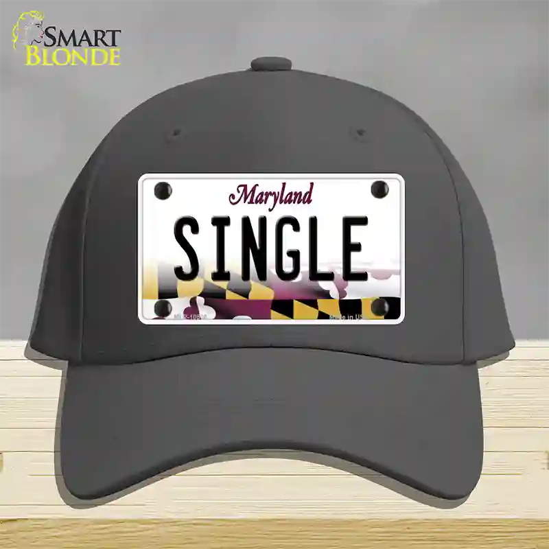 Single Maryland Novelty License Plate Hat Cotton / Charcoal