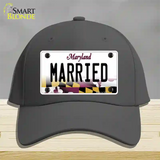 Married Maryland Novelty License Plate Hat Cotton / Charcoal