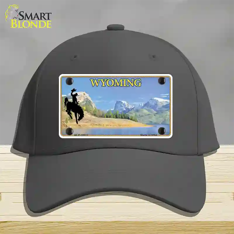 Wyoming Blank Novelty License Plate Hat Cotton / Charcoal