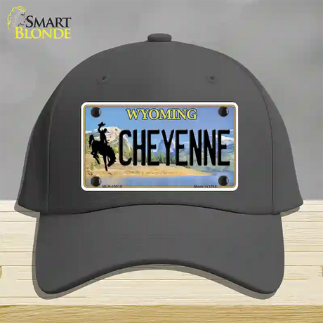 Cheyenne Wyoming Novelty License Plate Hat Cotton / Charcoal