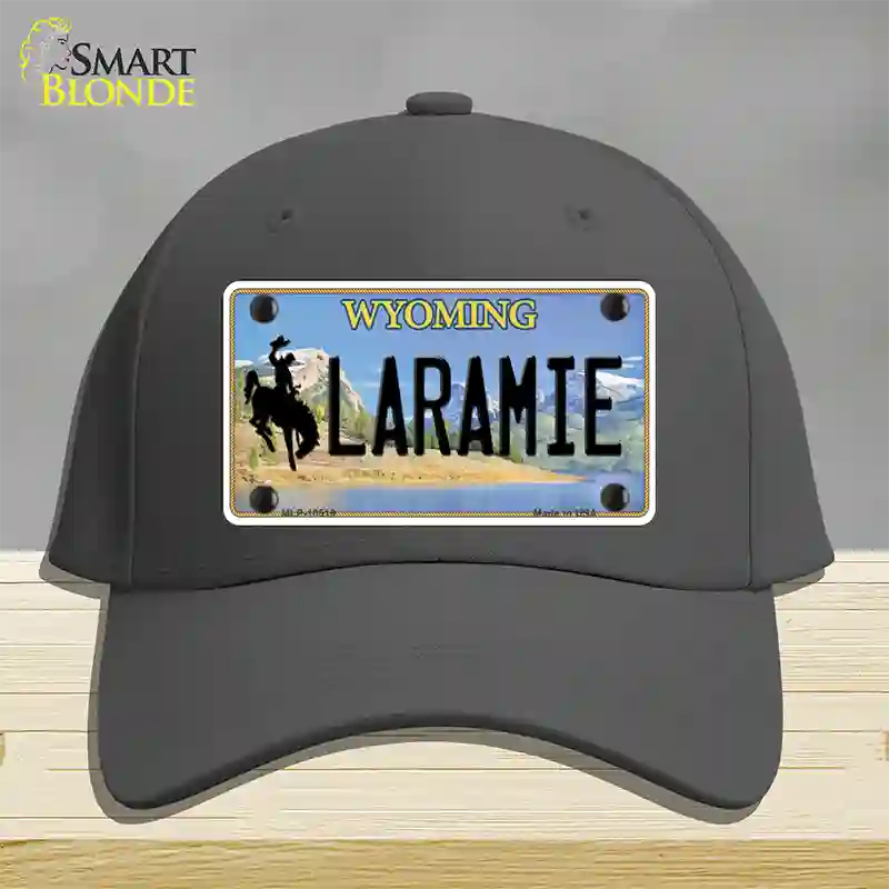 Laramie Wyoming Novelty License Plate Hat Cotton / Charcoal