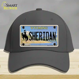 Sheridan Wyoming Novelty License Plate Hat Cotton / Charcoal