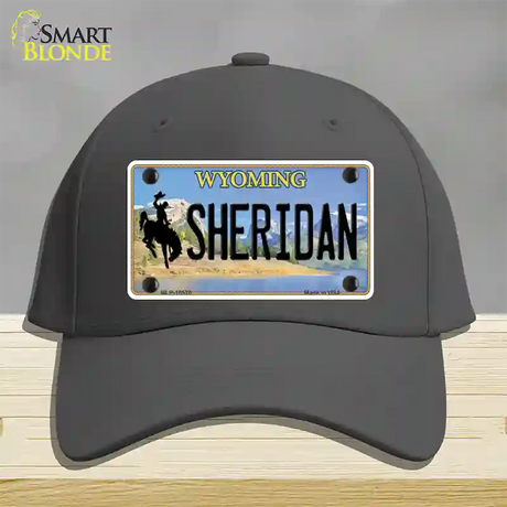 Sheridan Wyoming Novelty License Plate Hat Cotton / Charcoal