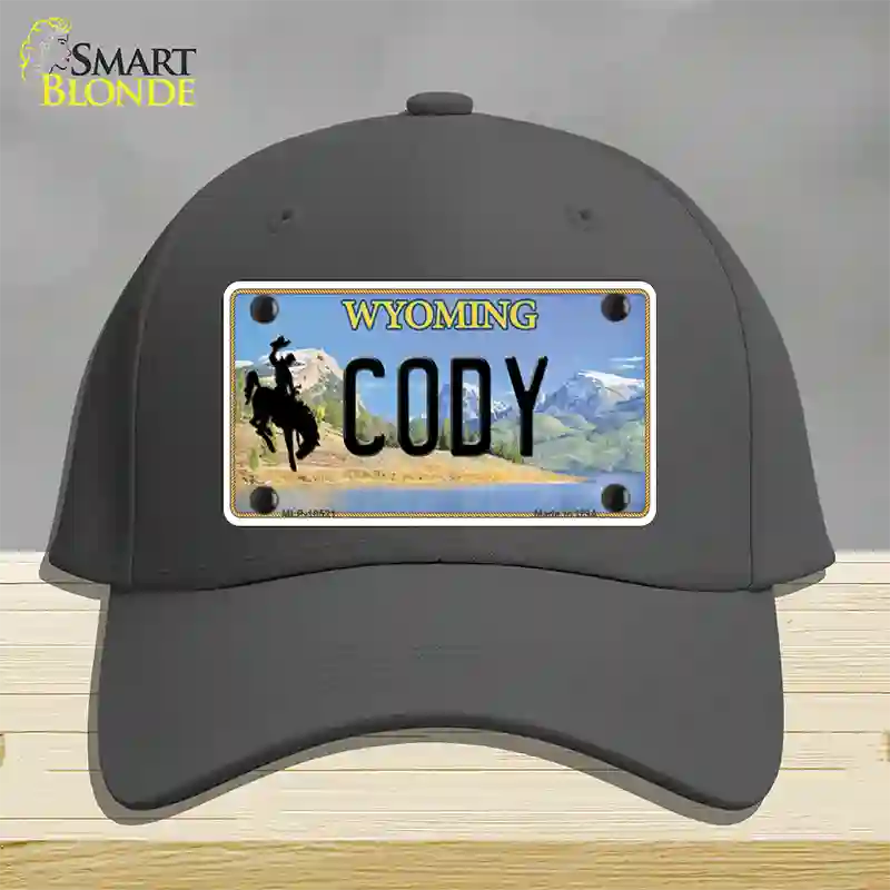 Cody Wyoming Novelty License Plate Hat Cotton / Charcoal