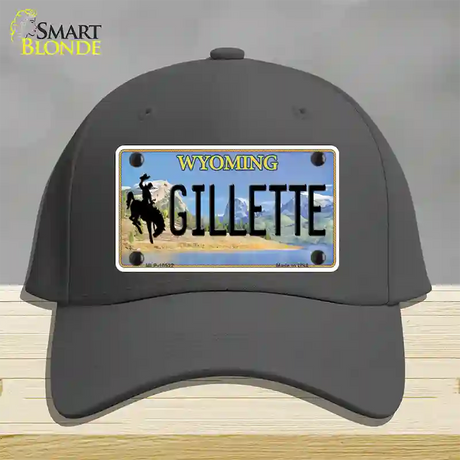 Gillette Wyoming Novelty License Plate Hat Cotton / Charcoal