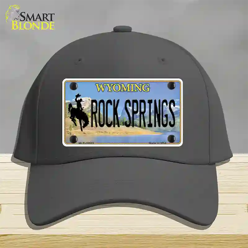 Rock Springs Wyoming Novelty License Plate Hat Cotton / Charcoal