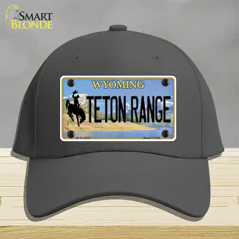 Teton Range Wyoming Novelty License Plate Hat Cotton / Charcoal