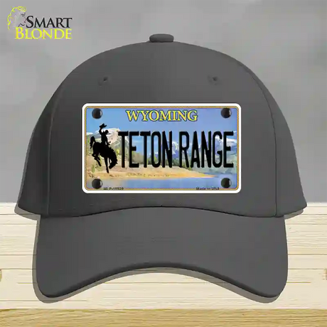 Teton Range Wyoming Novelty License Plate Hat Cotton / Charcoal