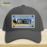 Cowboy Wyoming Novelty License Plate Hat Cotton / Charcoal