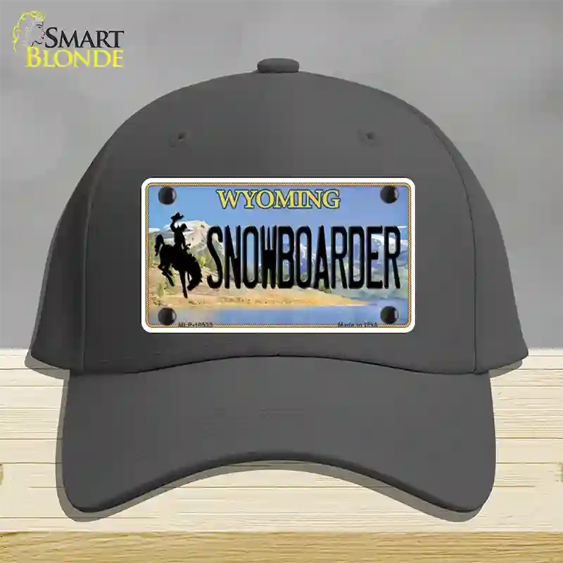 Snowboarder Wyoming Novelty License Plate Hat Cotton / Charcoal