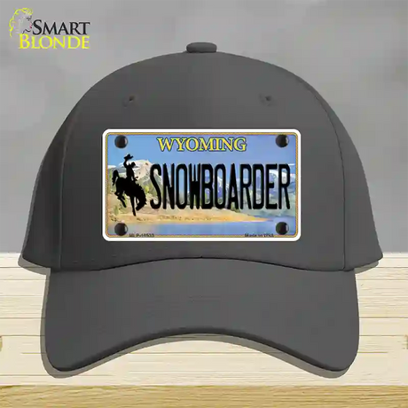 Snowboarder Wyoming Novelty License Plate Hat Cotton / Charcoal