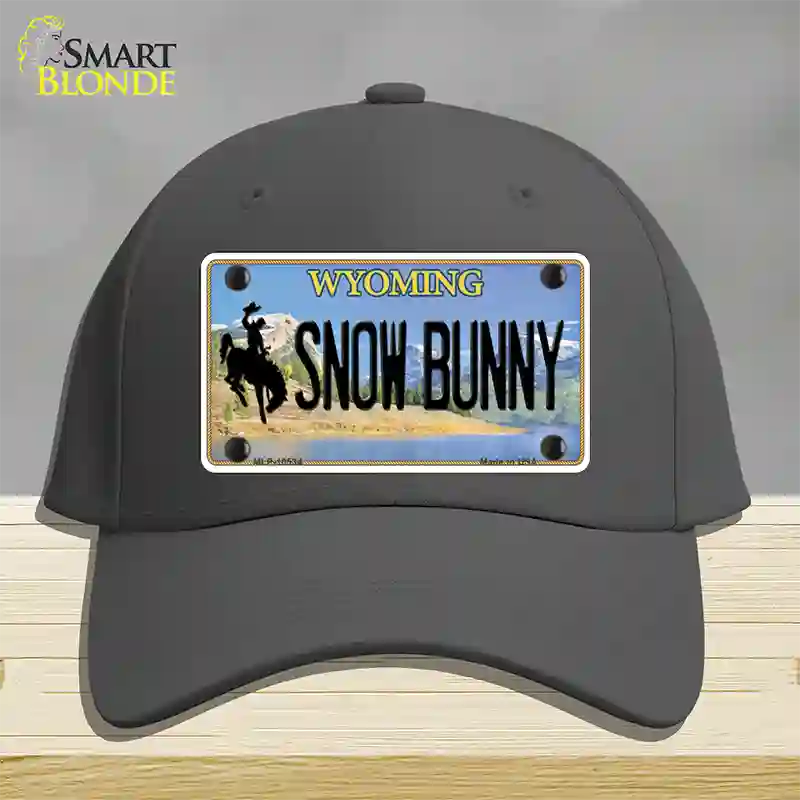 Snow Bunny Wyoming Novelty License Plate Hat Cotton / Charcoal