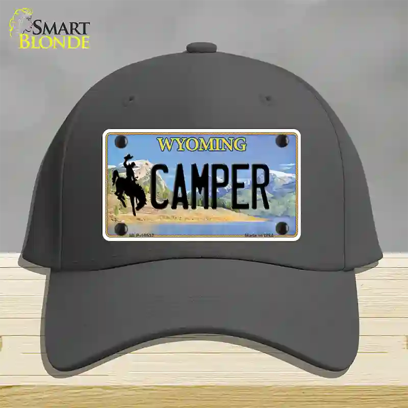 Camper Wyoming Novelty License Plate Hat Cotton / Charcoal