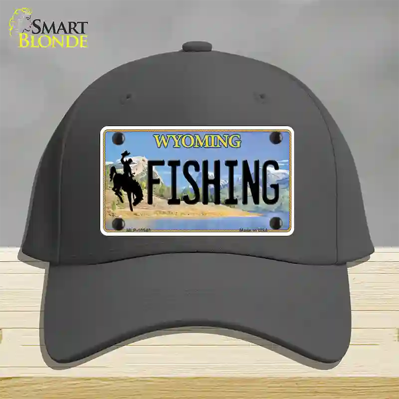 Fishing Wyoming Novelty License Plate Hat Cotton / Charcoal