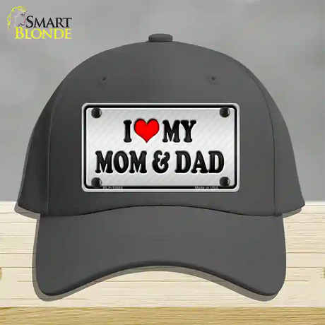 Love My Mom And Dad Novelty License Plate Hat Cotton / Charcoal