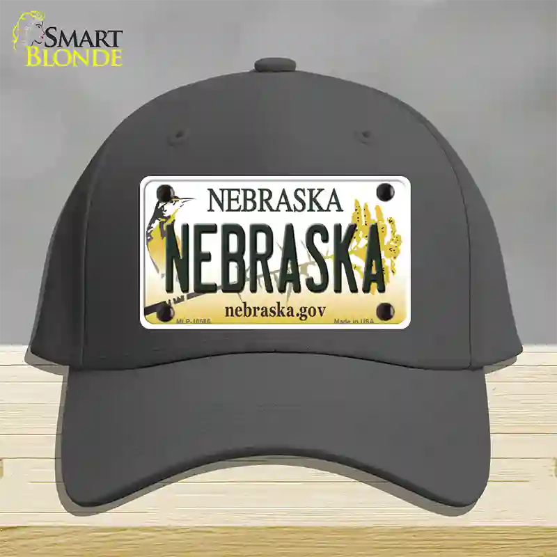 Nebraska Gov Novelty License Plate Hat Cotton / Charcoal