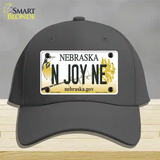 N Joy NE Nebraska Novelty License Plate Hat Cotton / Charcoal