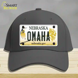 Omaha Nebraska Novelty License Plate Hat Cotton / Charcoal