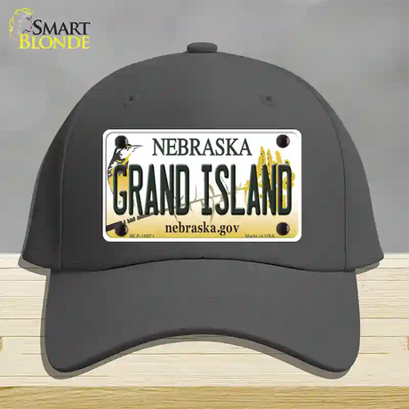 Grand Island Nebraska Novelty License Plate Hat Cotton / Charcoal