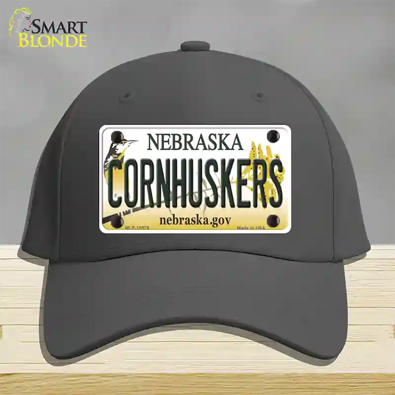 Cornhuskers Nebraska Novelty License Plate Hat Cotton / Charcoal