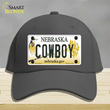 Cowboy Nebraska Novelty License Plate Hat Cotton / Charcoal