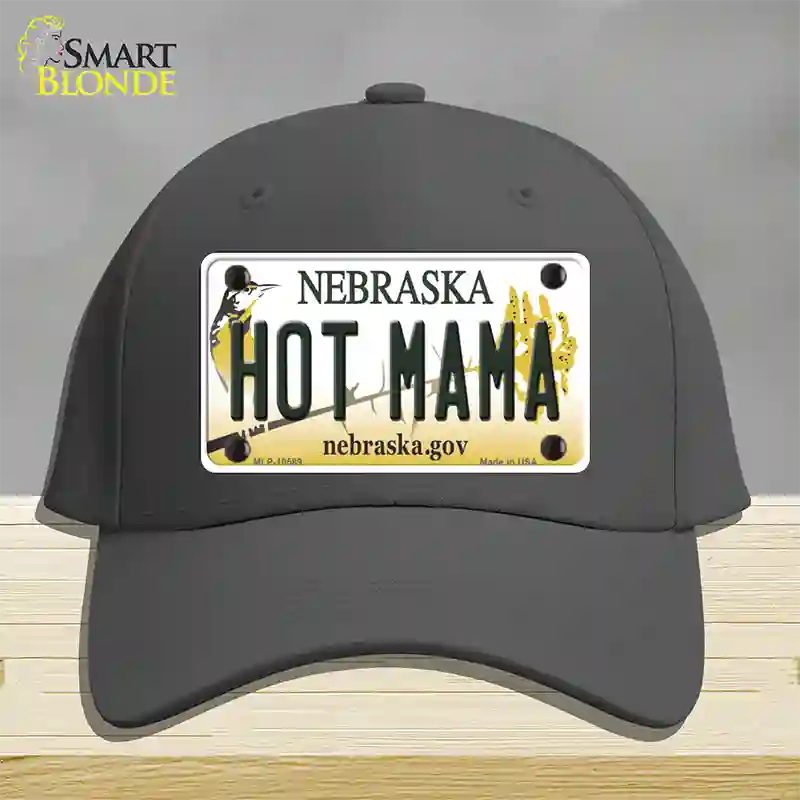 Hot Mama Nebraska Novelty License Plate Hat Cotton / Charcoal