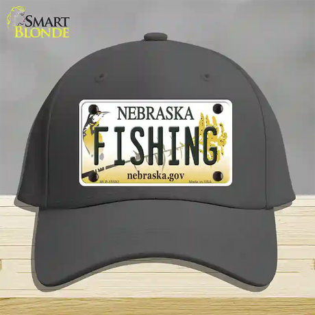 Fishing Nebraska Novelty License Plate Hat Cotton / Charcoal