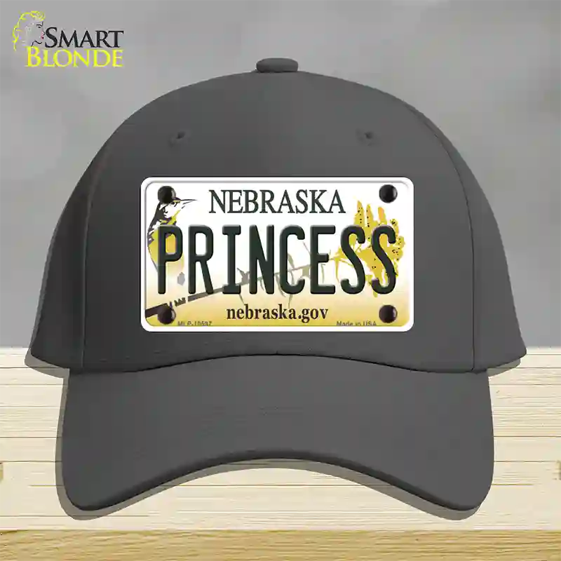 Princess Nebraska Novelty License Plate Hat Cotton / Charcoal