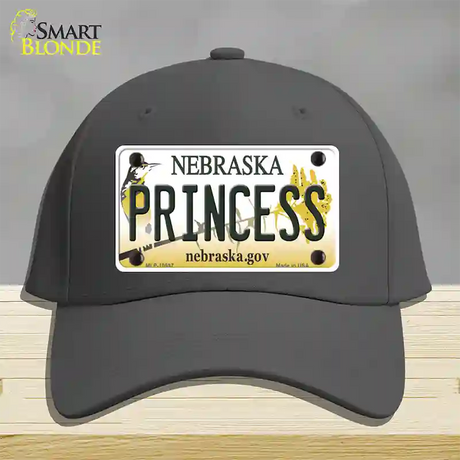 Princess Nebraska Novelty License Plate Hat Cotton / Charcoal