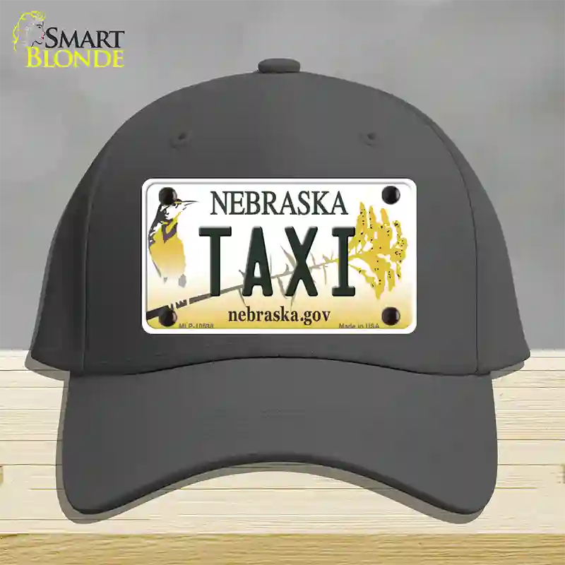 Taxi Nebraska Novelty License Plate Hat Cotton / Charcoal