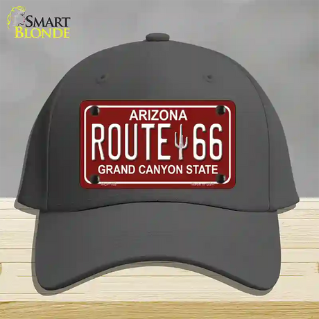 Route 66 Arizona Red Novelty License Plate Hat Cotton / Charcoal