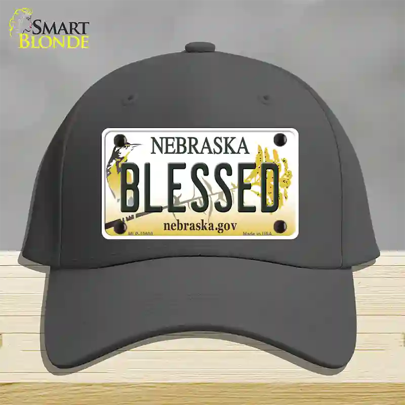 Blessed Nebraska Novelty License Plate Hat Cotton / Charcoal