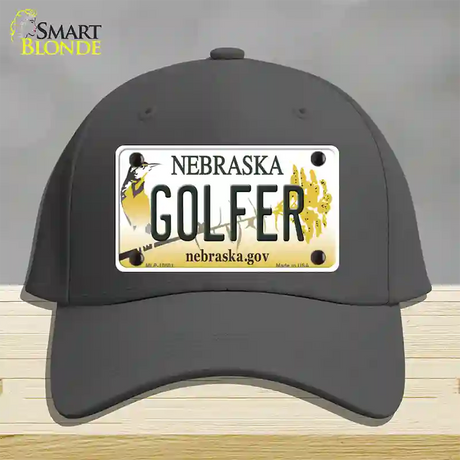 Golfer Nebraska Novelty License Plate Hat Cotton / Charcoal