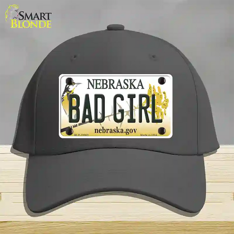 Bad Girl Nebraska Novelty License Plate Hat Cotton / Charcoal